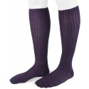 Ribbed Long Wool Women Socks Purple