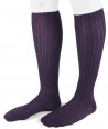 Ribbed Long Wool Women Socks Purple