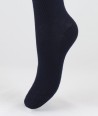 Moss Stitch Long Wool Socks Navy Blue for women