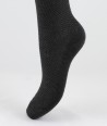 Moss Stitch Long Wool Socks Grey for women