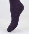 Moss Stitch Long Wool Socks Purple for women