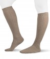 Ribbed Long Cashmere blend beige Socks for women