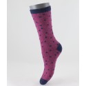 Wool Silk Dot Short Socks Fuchsia for women