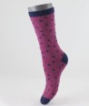 Wool Silk Dot Short Socks Fuchsia for women