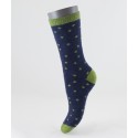 Wool Silk Dot Short Socks Green for women