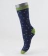 Wool Silk Dot Short Socks Green for women