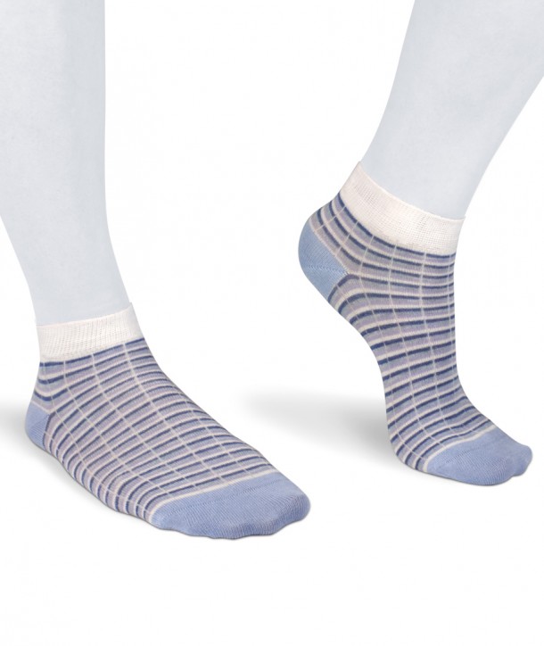 Calze sneaker righe colorate in Viscosa per donna blu azzurre