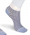 Sneaker viscose socks for women blue colored stripes