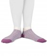 Sneaker viscose socks for women purple colored stripes