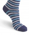 Striped Wool Silk Short Women Socks blue Grey turquoise