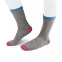 Wool silk short socks for women grey pink turquoise