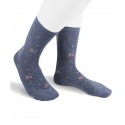 Short viscose floreal socks for women denim