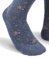 Short viscose floreal socks for women denim
