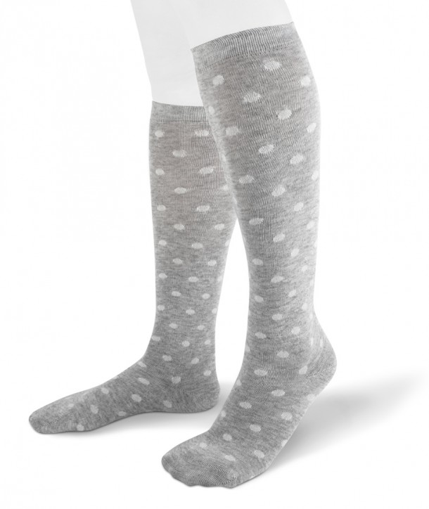 Long viscose dot socks for women grey