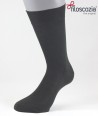 Flat Knit Cotton Lisle Short Socks Anthracite for men