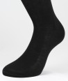 Flat Knit Cotton Lisle Long Socks Black for men