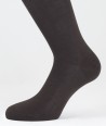 Flat Knit Cotton Lisle Long Socks Brown for men