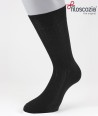 Ribbed Cotton Lisle Short Socks Black for men