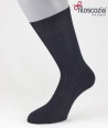 Ribbed Cotton Lisle Short Socks Navy Blue for men