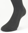 Ribbed Cotton Lisle Short Socks Anthracite for men