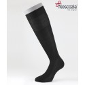Ribbed Cotton Lisle Long Socks Black for men