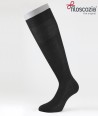 Ribbed Cotton Lisle Long Socks Black for men
