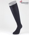 Ribbed Cotton Lisle Long Socks Navy Blue for men
