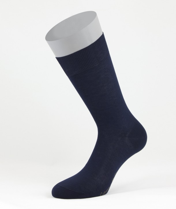 Flat Knit Cotton Short Socks Navy for men