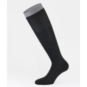 Flat Knit Cotton Long Socks Black for men