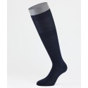 Flat Knit Cotton Long Socks Navy for men
