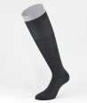 Flat Knit Cotton Long Socks Anthracite for men
