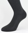 Flat Knit Cotton Long Socks Anthracite for men