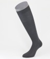 Flat Knit Cotton Long Socks Grey for men
