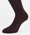 Flat Knit Cotton Long Socks Bordeaux for men