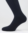 Ribbed Winter Cotton Long Socks Navy Blue for men