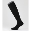 Flat Knit Cotton Cotton Cashmere Long Socks Black