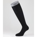 Flat Knit Wool Long Socks for men Black