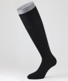 Flat Knit Wool Long Socks for men Black