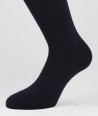 Flat Knit Wool Long Socks for men Navy Blue