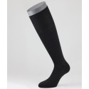Flat Knit Wool Long Socks for men Anthracite