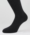 Flat Knit Wool Long Socks for men Anthracite