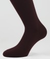 Flat Knit Wool Long Socks for men Bordeaux