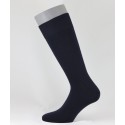 Flat Knit Wool Short Socks for men Navy Blue