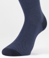 Birdseye Cotton Lisle Short Socks Blue for men
