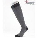 Birdseye Cotton Lisle Long Socks Black for men