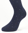 Mini Dots Cotton Lisle Short Socks Blue for men