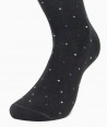 Mini Dots Cotton Lisle Long Socks Black for men