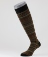 Irregular Stripes Wool Long Socks Brown for men