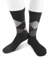 Short wool men argyle socks black