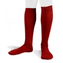 Flat Knit Cotton Long Red Socks for men